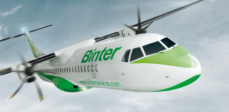 Front view of an ATR 600 model with Binter colours